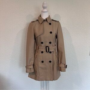 Zara Classic Tan Double-Breasted Women's Trench Coat